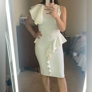 ASOS ruffle white dress